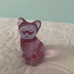 Purple glass cat figurine